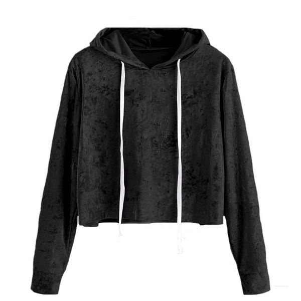 

women's hoodies & sweatshirts 2021 fashion spring women velvet sweatshirt harajuku long sleeve solid color feminina pullover, Black