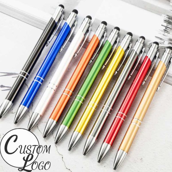 

ballpoint pens 100pcs laser engraved logo pen school office student exam signature for writing stationery supply custom log, Blue;orange