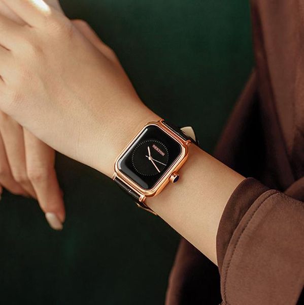 

wristwatches nektom quartz waterproof watch women high-end simplicity casual hardlex mirror women's wristwatch, Slivery;brown