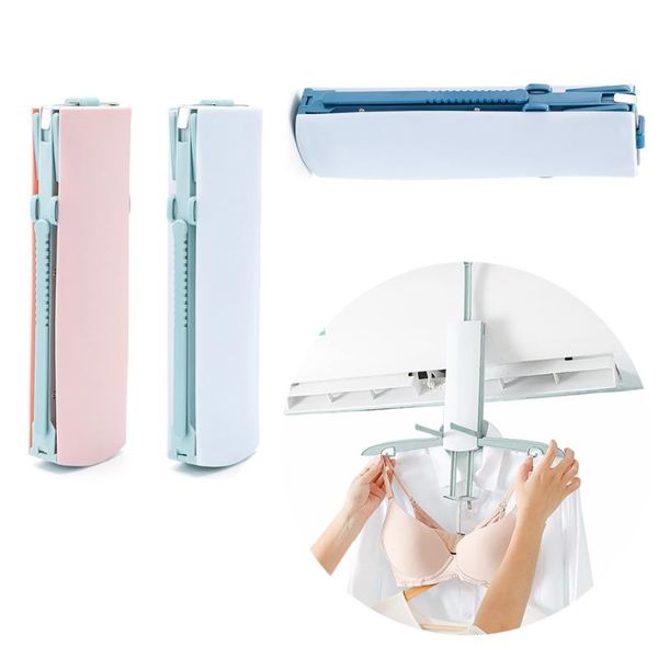

hangers & racks portable clothes hanger travel foldable hanging hook in air conditioner for drying socks underwear dry rack