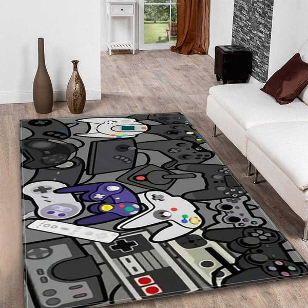 3D Imprimir tapete Anime Gamer Controller Tapete Dos Desenhos Animados Crianças Quarto Play Floor Tapete Sala de estar Tapetes para Rugs de meninos ao ar livre 210626