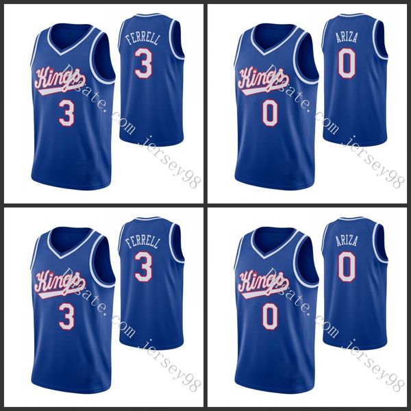 

sacramento kings men #0 trevor ariza #3 yogi ferrell retro basketball jersey, Black