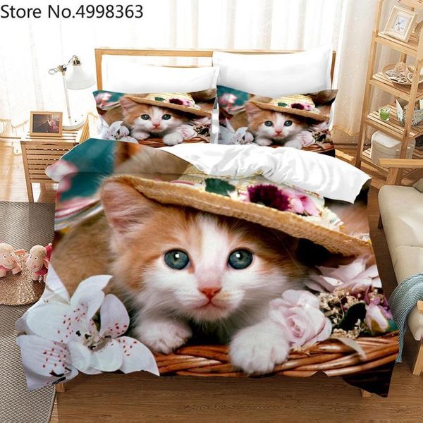 

bedding sets kids bedroom cartoon cats duvet cover set cute pet bed linen twin full  king double quilt drop