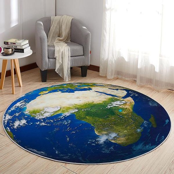 

carpets round carpet 3d print earth planet soft for living room anti-slip rugs computer chair mat floor kids home decor
