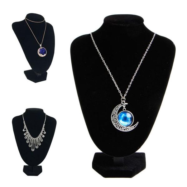 

jewelry pouches, bags velvet necklace pendant display stand holder show case decor black c7ae, Pink;blue