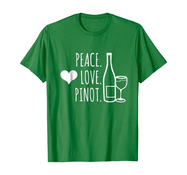 

peace love wine pinot noir drinking funny t-shirt, White;black