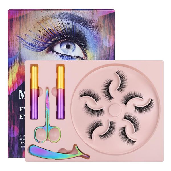 

false eyelashes magnetic with 6 magnets handmade reusable 3d mink for makeup faux cils magnetique naturel tweezers