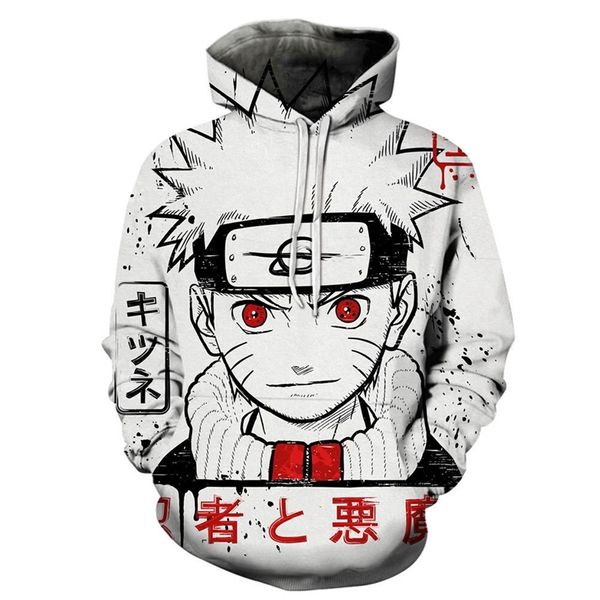 

new large 3d hoodie in autumn 2020 naruto top, Black