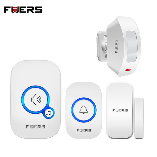 

fuers m557 welcome wireless 150meters distance home security motion system 433mhz 32 song doorbell alarm kit