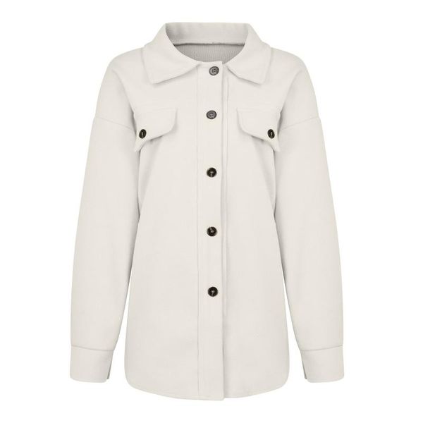 

women's jackets shirt coat women white button long collar jacket autumn winter solid color vintage outwear coats streetwear, Black;brown