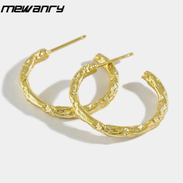 

stud mewanry 925 sterling silver earrings c shaped for women trend ins fashion elegant simple party jewelry birthday gifts, Golden;silver