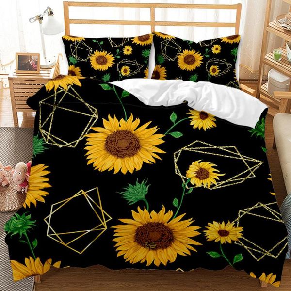 

bedding sets sunflower pattern design 3d flower duvet cover with pillowcases twin  sizes bedspread childrens gifts