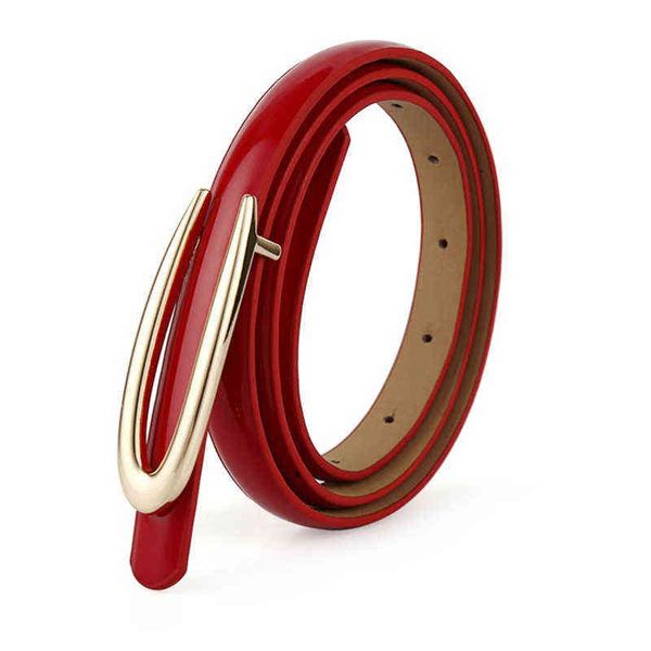 Cintura di alta qualità Versione coreana Cinture in vita da donna Cintura in pelle verniciata in metallo Cinturones accessori per abiti cinto feminino G220301
