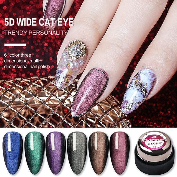 

bling cat eye stars nail polish art semi-permanent varnish hybrid manicure semipermanent1