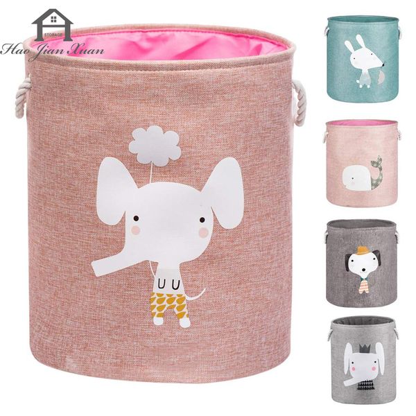 

arge foding aundry basket with id toy storage baskets bin for kids dog toys cothes organizer cute anima aundry bucket