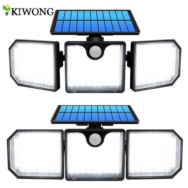 

solar lamps 30led light dual head lamp pir motion sensor spotlight waterproof outdoor adjustable angle lights for garden wall
