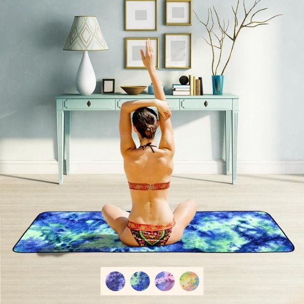 

yoga mat towel anti skid portable travel non-slip microfiber 183*63cm gym pilates cover fitness blanket mats