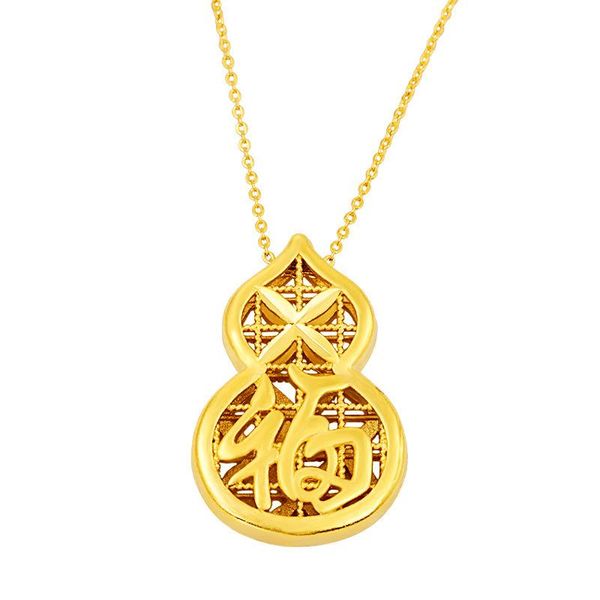 

pendant necklaces ladies necklace sand gold hollow carved gourd simple and versatile accessories, Silver
