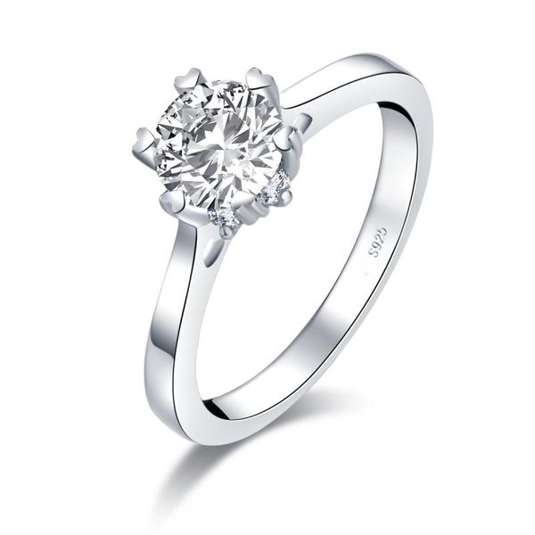 

cluster rings for women genuine 925 silver 1 ct diamond ring finger wedding anniversary qyi jewelry, Golden;silver