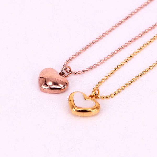 

chains stainless steel heart shell pendant necklace collars women accessories, Silver