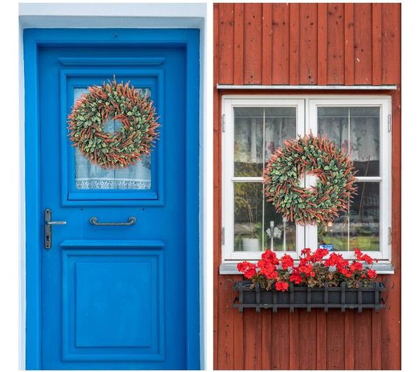 

decorative flowers & wreaths artificial plant encryption lavender wreath wedding home restaurant outdoor door and window decoration christma