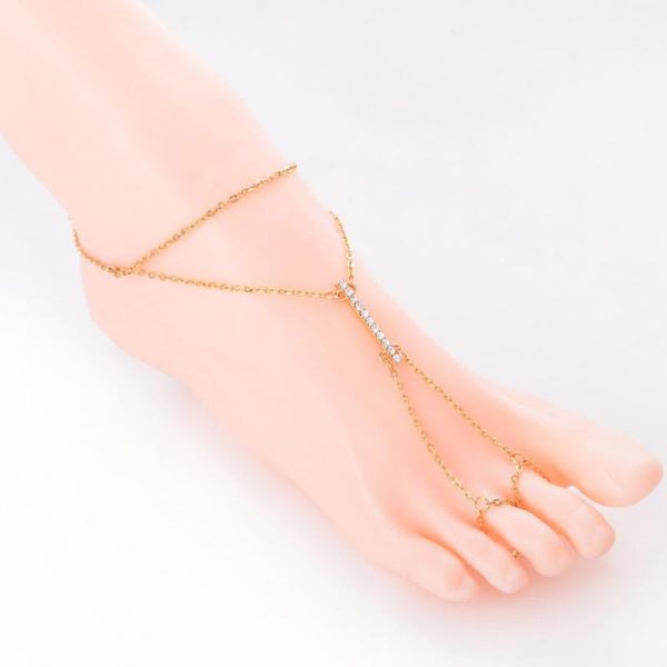 

1 pcs crystal barefoot sandals anklet bracelet for women rhinestone bridal toe ankle foot chain jewelry beach boho jewelry, Silver