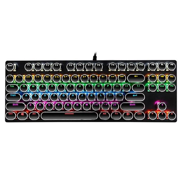 

87-key mechanical keyboard punk gaming usb wired green axis keyboards