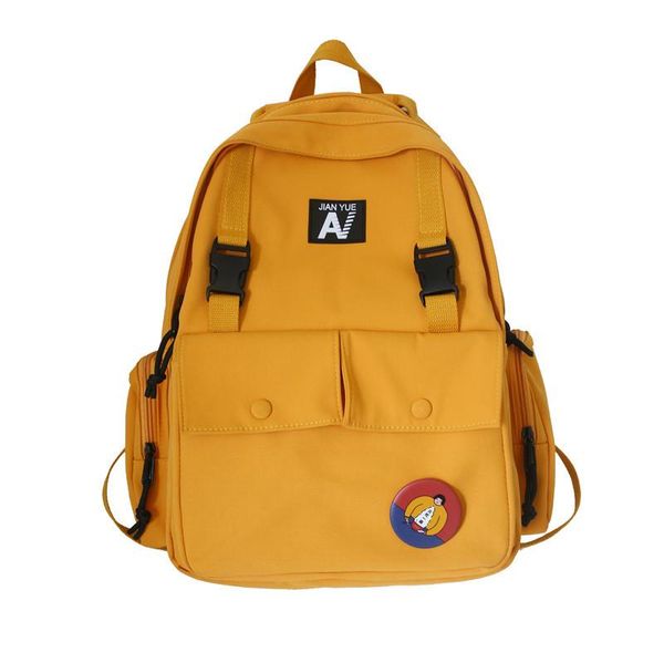 

backpack lenlei college style double pocket neutral junior high school japanese and korean leisure large capacity