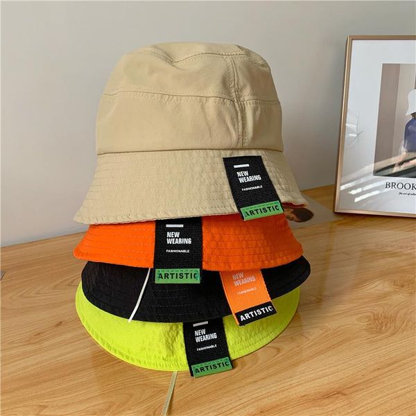 

beanies bucket hat women summer casual pure color silky sun-proof sun student
