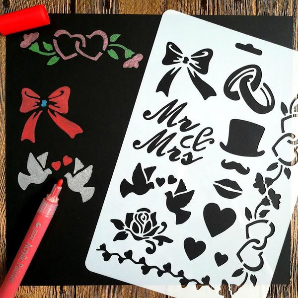 

scrapbooking accessory hollow painting template flower butterfly heart card making po decoration diary scrap gift wrap