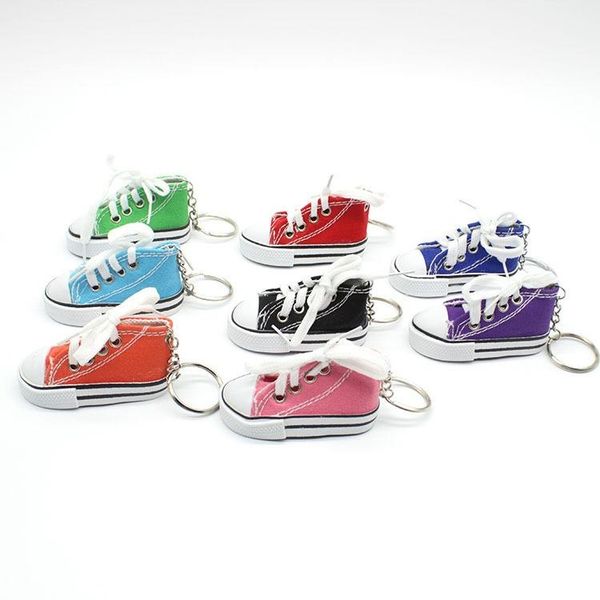 

fashion cute sport shoes keyring mini 3d sneaker canvas keychain tennis shoe chucks, Silver