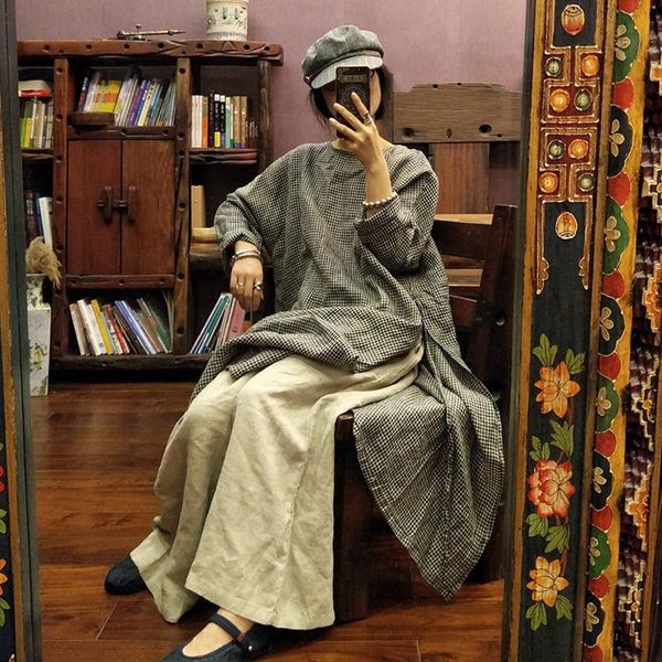 

women's pants & capris johnature 2021 summer ankle-length casual loose elastic waist solid trousers vintage linen women, Black;white