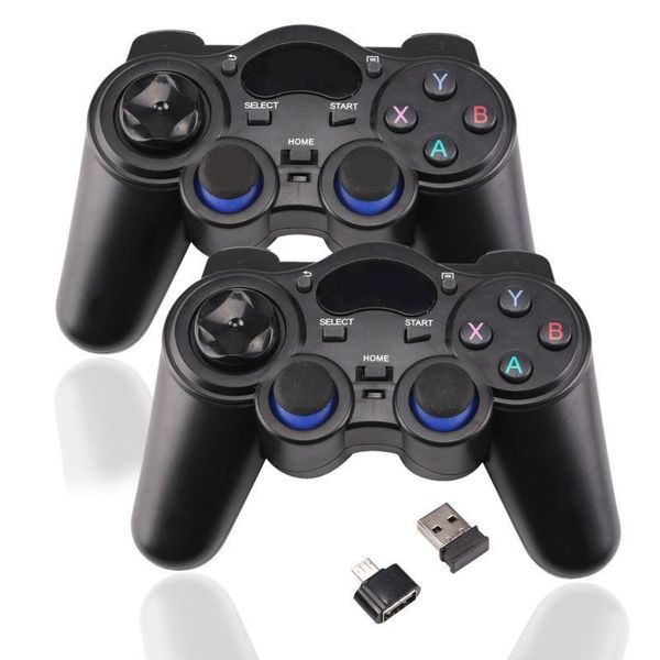 

game controllers & joysticks 2.4g wireless controller joystick gamepad with micro usb otg converter adapter for android tv box pc ps3 r57