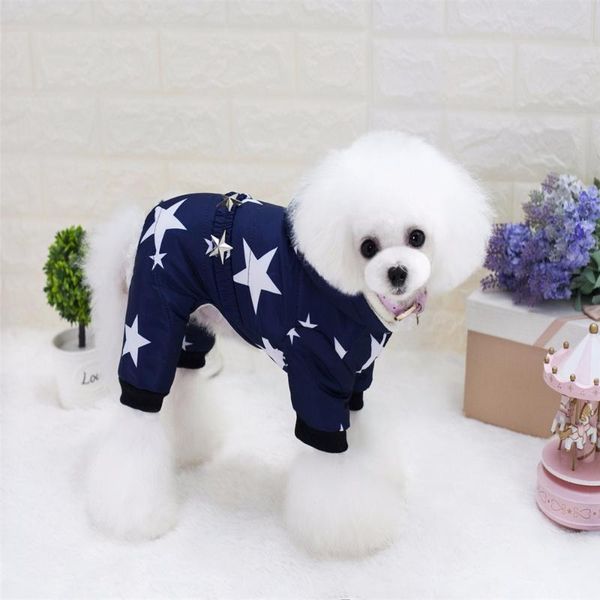 

dog apparel fy83 super warm winter pet clothes costume stars 4 legs jumpsuit clothing for small dogs hooded jacket yorkshire