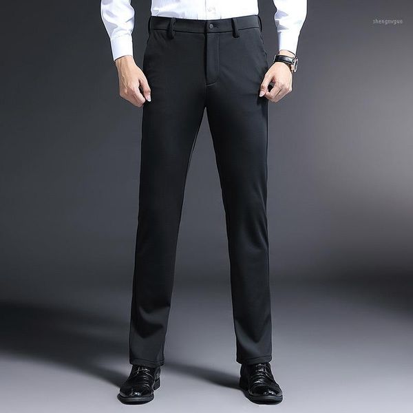 

men's pants summer business straight casual slim suit gentleman, Black