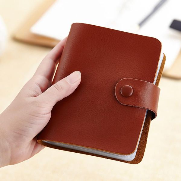 

card holders wholesale holder split leather large capacity business id women men organizer 60 slots, Brown;gray