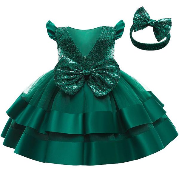 Vestidos da menina vermelhos meninas bebê vestido de Natal lante lantejoulas nascidos 1st festa de aniversário batismo vestido 9m-6t baptism casamento princesa roupas