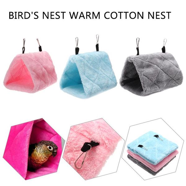 

1set pet bird parrot warm hammock parakeet budgie cage soft plush hut tent bed hanging cave 17*12*13cm cages