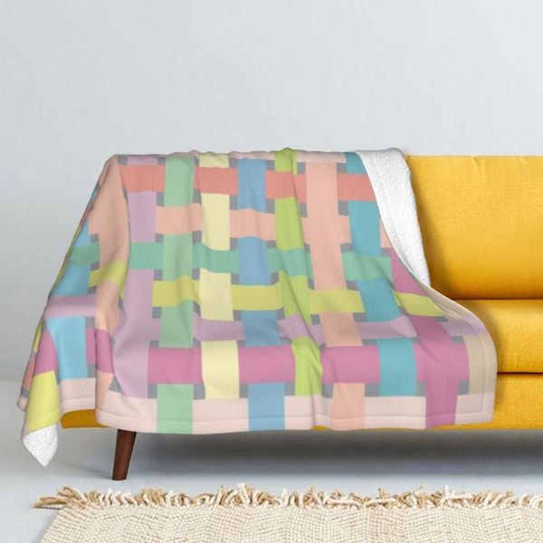 

blankets pastel lattice winter thicken double layer wool woolen blanket coral fleece throw warmth bedclothes sofa child warm