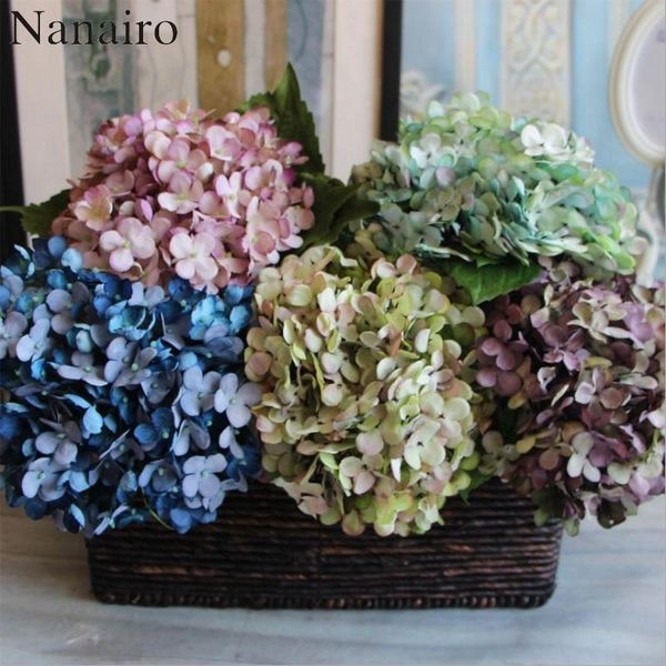 

decorative flowers & wreaths 3pcs/lot silk retro artificial hydrangea flower bouquet for home wedding decoration fake diy party supplies