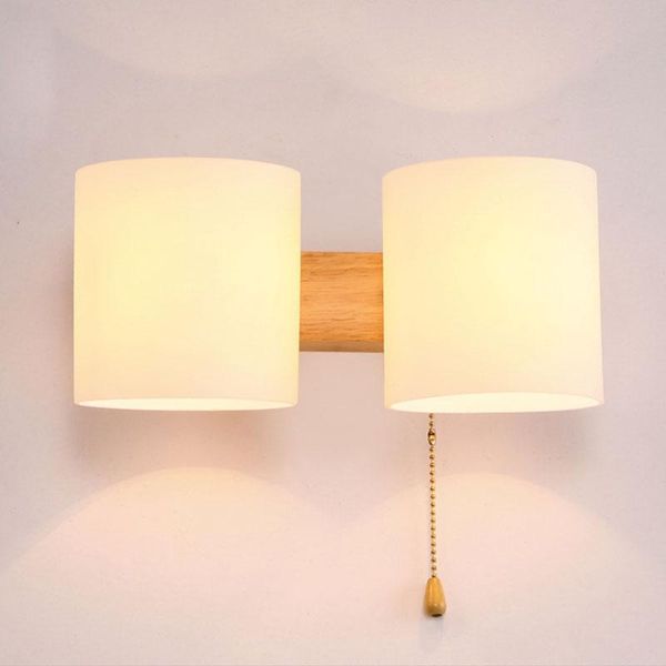 

wall lamp modern wood glass lamps nordic sconce light fixtures bedroom led mirror lights bathroom indoor stairs home decor