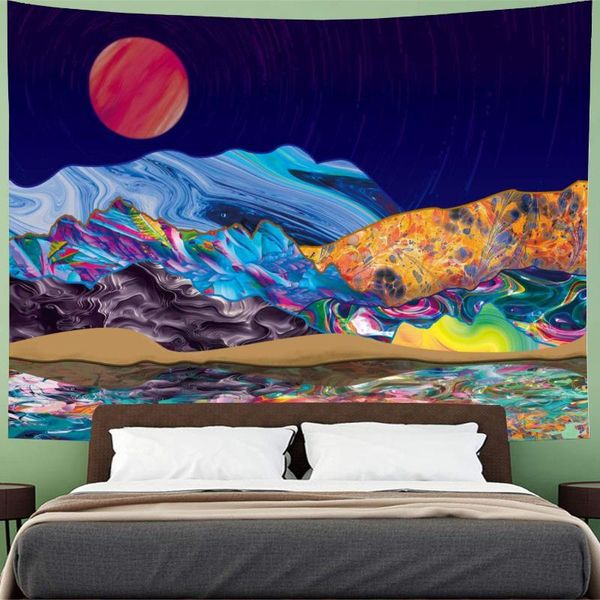 

tapestries trippy mountain bohemian sun tapestry colorful sunset