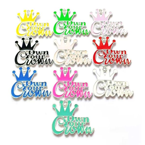 

10pcs letter queen charms crown for women diy jewelry accessories l9, Bronze;silver