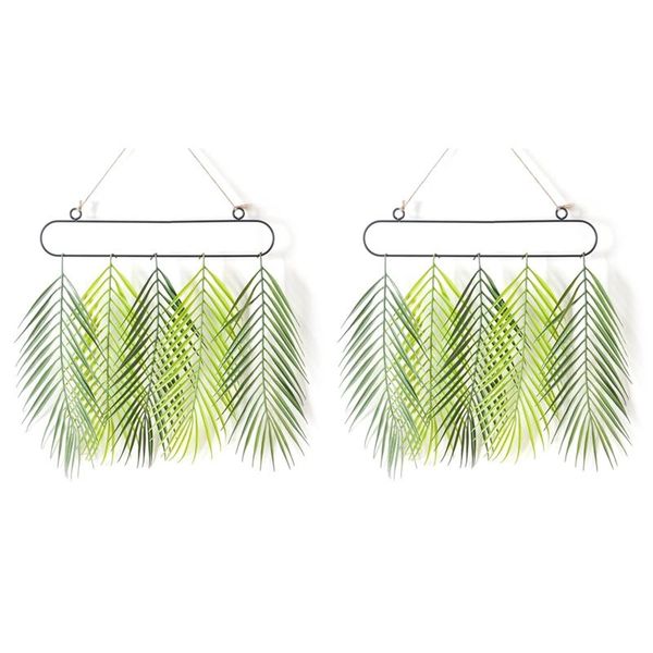 

decorative flowers & wreaths wall hanging artificial palm leaf greenery decor vine decoration rustic boho home for apartment bedroom living