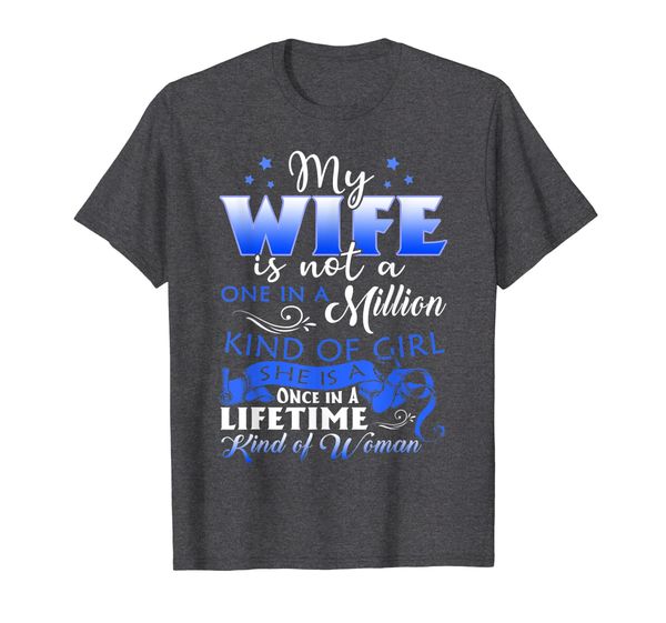 

mens my wife is not a one in a million kind of girl t-shirt, White;black