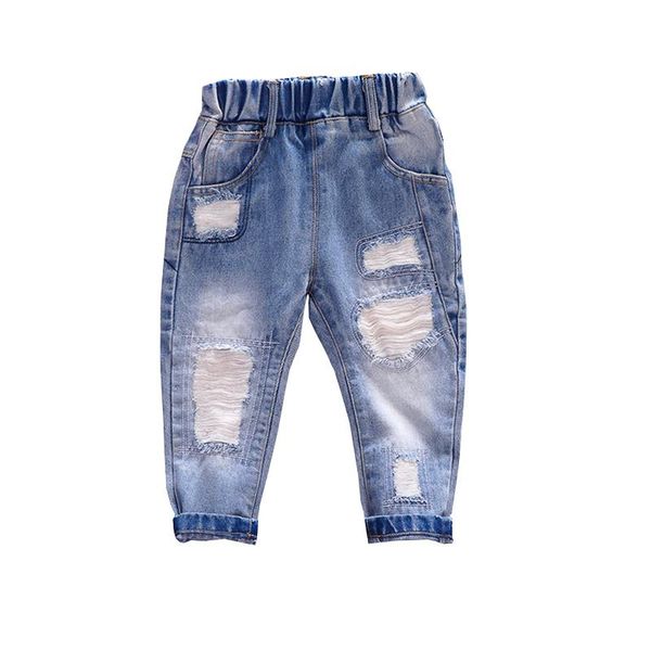 

jeans 2021 boy's loose casual autumn boy pants, children's fashion kids clothing 4 -14 years old boys denim trousers, Blue