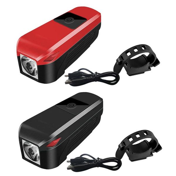 

2000mah power bicycle light usb rechargeable t6 led cycling headlight waterproof 140db bike horn warning lamp lights