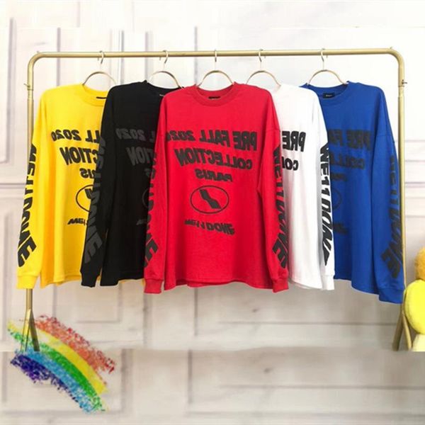 

men's t-shirts long 3d foam printing sleeve we11done t-shirt men women oversized tee streetwear welldone t shirts, White;black