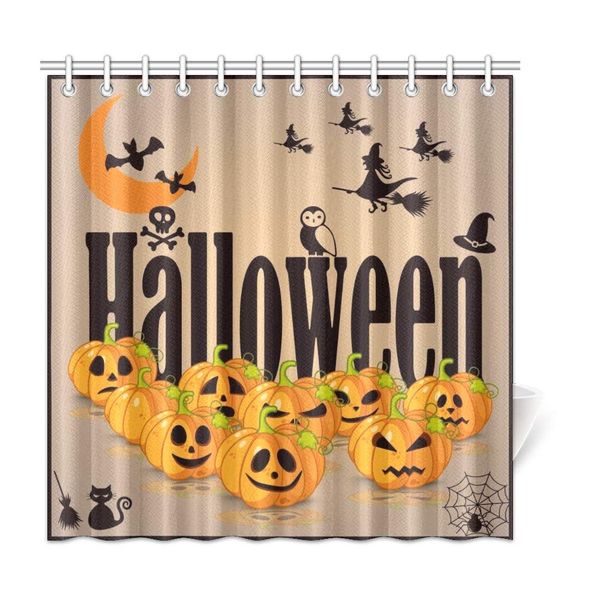 

xiucoo halloween pumpkin bathome bath decor polyester fabric shower curtain bathroom sets 72 x 72 inches