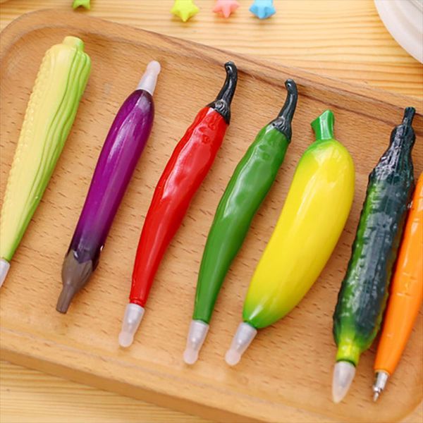 

ballpoint pens 1pcs creative vegetable pen with magnet kawaii signature kids praise gifts school office writing supplies caneta, Blue;orange